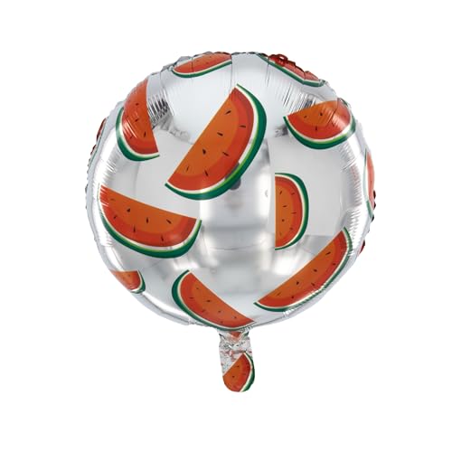 Party Factory Folienballon rund `Wassermelone´ Ø 45cm, Heliumballon, Luftballon für Geburtstag, Party, Mottoparty von Party Factory