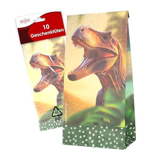 Party Factory Geschenktüten Dino Realistisch, 10 Stück, Papiertüten für Kindergeburtstag, Mitgebsel Tüten für Süßigkeiten und kleine Geschenke Party Factory Geschenktüten Dino Realistisch, 10 Stück, Papiertüten für Kindergeburtstag, Mitgebsel Tüten für Süßigkeiten und kleine Geschenke von Party Factory