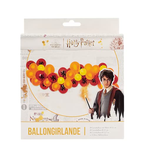 Party Factory `Harry Potter´ Ballongirlande aus 60 roten, orangenen und gelben Latexballons, Ø25 und 12cm, inklusive 4m Ballonband von Party Factory