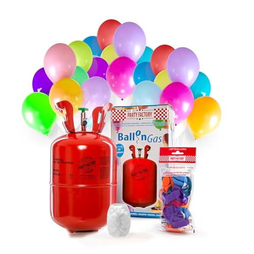 Party Factory Helium Ballongas für 30 Luftballons inkl. 30 Ballons Ballons Party Factory Helium Ballongas für 30 Luftballons inkl. 30 Ballons Ballons von Party Factory