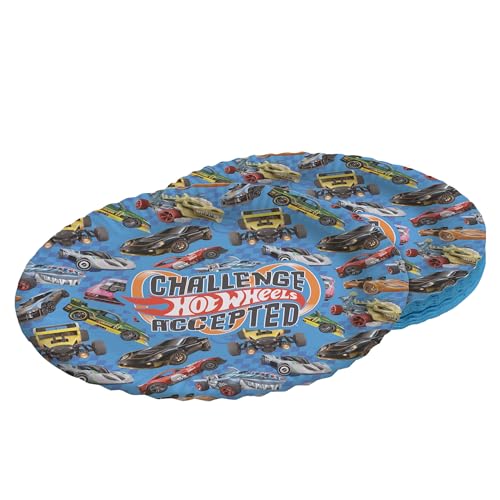 Party Factory `Hot Wheels´ 8x Pappteller, Einwegteller bunt, Ø23cm, Partyteller zum Kindergeburtstag, Mottoparty von Party Factory