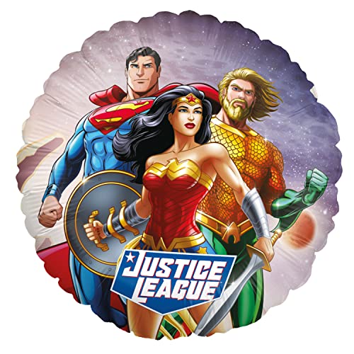 Party Factory `Justice League´ Folienballon Superman, Aquaman und Wonder Woman, Ø45cm, bunt, Heliumballon zum Geburtstag von Party Factory