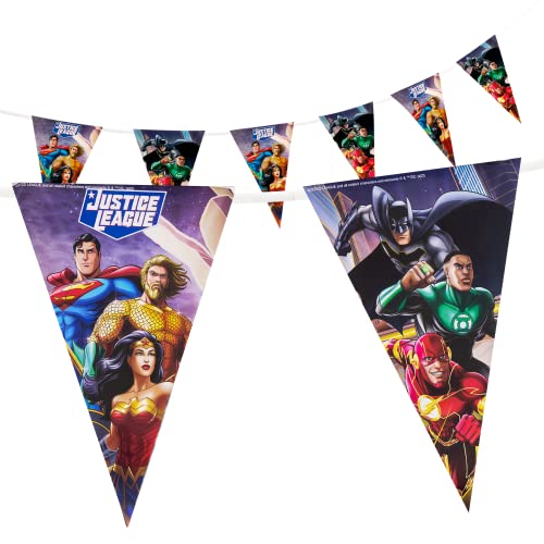 Party Factory `Justice League´ Wimpelkette Papier mit 10 Wimpeln, Länge ca. 5 Meter, Party Girlande, Geburtstagsdeko, Mottoparty von Party Factory
