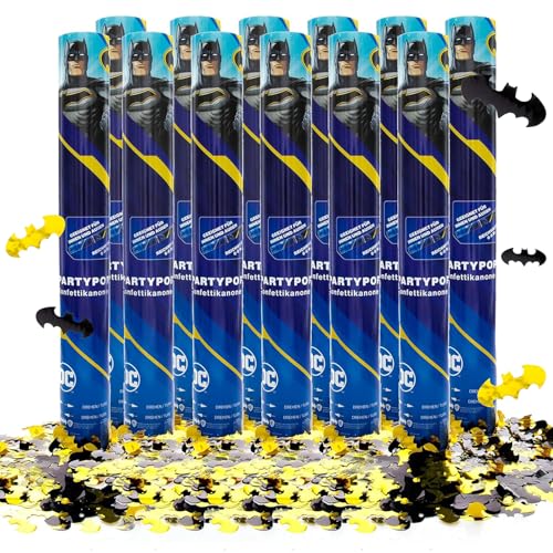 Party Factory – Konfettikanone Justice League Party Popper 12er Set – Partygadgets Konfetti Kanone 40cm mit bunt schimmernden Schnipseln für Kindergeburtstag – Bis 8m Flughöhe, für Innen & Außen Party Factory – Konfettikanone Justice League Party Popper 12er Set – Partygadgets Konfetti Kanone 40cm mit bunt schimmernden Schnipseln für Kindergeburtstag – Bis 8m Flughöhe, für Innen & Außen von Party Factory