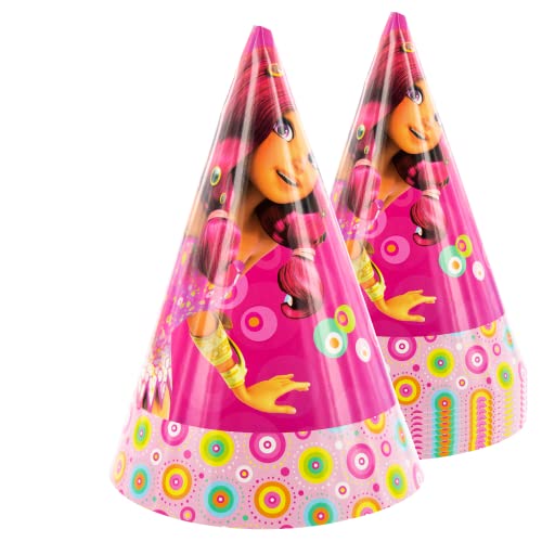 Party Factory `Mia & Me´ 10 Partyhütchen, ca. 10x16cm, bunt, Partyhüte aus Pappe für Kindergeburtstag oder Mottoparty von Party Factory