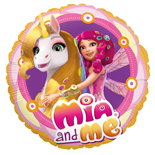 Party Factory `Mia & Me´ Folienballon, Ø45cm, bunt, gold, Einhorn Onchao, Centopia Heliumballon zum Mädchen Geburtstag von Party Factory