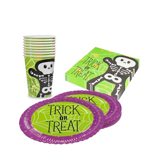 Party Factory Party-Set Halloween Skelett Motiv 2, 3 teiliges Partyset mit 20 Servietten, 8 Bechern, 8 Tellern, farbenfrohe Dekoration für Feiern und Partys Party Factory Party-Set Halloween Skelett Motiv 2, 3 teiliges Partyset mit 20 Servietten, 8 Bechern, 8 Tellern, farbenfrohe Dekoration für Feiern und Partys von Party Factory