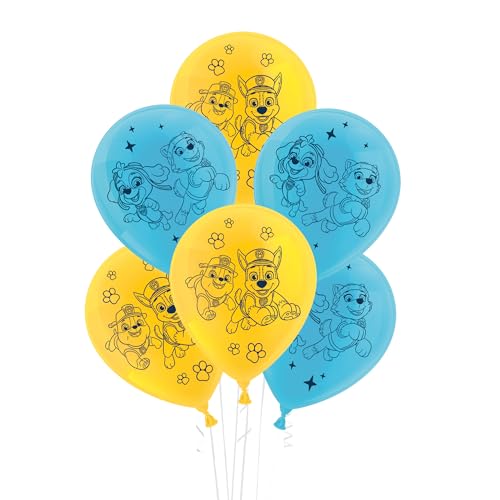 Party Factory Paw Patrol Set aus 10 gelben und blauen Latexballons, Ø25cm, verschiedene Druckmotive, für Luft oder Helium Party Factory Paw Patrol Set aus 10 gelben und blauen Latexballons, Ø25cm, verschiedene Druckmotive, für Luft oder Helium von Party Factory
