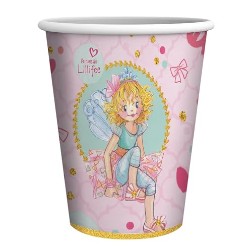 Party Factory `Prinzessin Lillifee´ 8 Pappbecher 250ml, Einwegbecher, Papierbecher für Kindergeburtstag oder Mottoparty von Party Factory