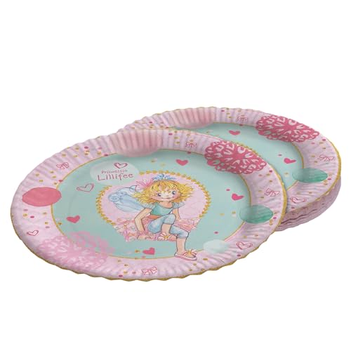 Party Factory `Prinzessin Lillifee´ 8x Pappteller, Einwegteller bunt, Ø23cm, Partyteller zum Kindergeburtstag, Mottoparty von Party Factory