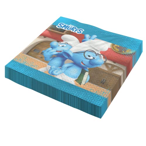 Party Factory `Schlümpfe´ 20 Papier Servietten, 33x33cm, bunt, 3-lagig, Einwegservietten für Kindergeburtstag oder Mottoparty Party Factory `Schlümpfe´ 20 Papier Servietten, 33x33cm, bunt, 3-lagig, Einwegservietten für Kindergeburtstag oder Mottoparty von Party Factory