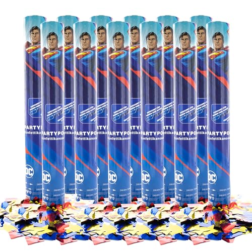 Party Factory `Superman´ Party Popper 12er Set, 40 cm Konfettikanone mit bunt schimmerndem Konfetti, bis zu 8 m Flughöhe Party Factory `Superman´ Party Popper 12er Set, 40 cm Konfettikanone mit bunt schimmerndem Konfetti, bis zu 8 m Flughöhe von Party Factory