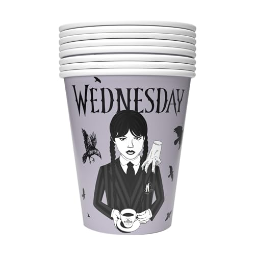Party Factory Wednesday Pappbecher 250ml, 8 Stück, Einwegbecher, Papierbecher für Geburtstag Mottoparty Party Factory Wednesday Pappbecher 250ml, 8 Stück, Einwegbecher, Papierbecher für Geburtstag Mottoparty von Party Factory