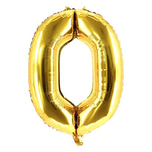 Party Factory XXL Folienballon Zahl 0, Luftballon 100cm, gold, Geburtstag, Abi, Jubiläum, Party Ballon, Heliumballon, Deko von Party Factory