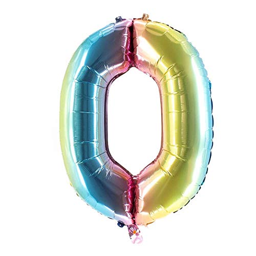 Party Factory XXL Folienballon Zahl 0, Luftballon 100cm, multicolor, Geburtstag, Abi, Jubiläum, Party Ballon, Heliumballon, Deko Party Factory XXL Folienballon Zahl 0, Luftballon 100cm, multicolor, Geburtstag, Abi, Jubiläum, Party Ballon, Heliumballon, Deko von Party Factory