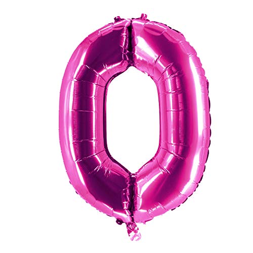 Party Factory XXL Folienballon Zahl 0, Luftballon 100cm, pink, Geburtstag, Abi, Jubiläum, Party Ballon, Heliumballon, Deko von Party Factory