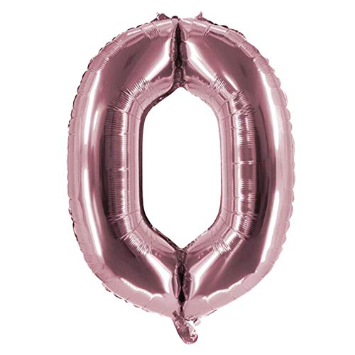 Party Factory XXL Folienballon Zahl 0, Luftballon 100cm, rosé, Geburtstag, Abi, Jubiläum, Party Ballon, Heliumballon, Deko von Party Factory