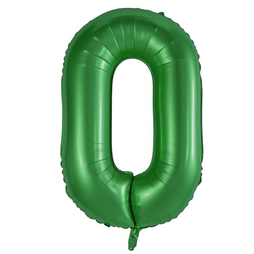 Party Factory XXL Folienballon Zahl 0, Luftballon 102 cm, grün, Geburtstag, Abi, Jubiläum, Party Ballon, Heliumballon, Deko von Party Factory