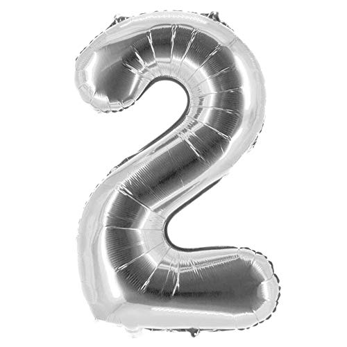 Party Factory XXL Folienballon Zahl 2, Luftballon 100cm, silber, Geburtstag, Abi, Jubiläum, Party Ballon, Heliumballon, Deko Party Factory XXL Folienballon Zahl 2, Luftballon 100cm, silber, Geburtstag, Abi, Jubiläum, Party Ballon, Heliumballon, Deko von Party Factory