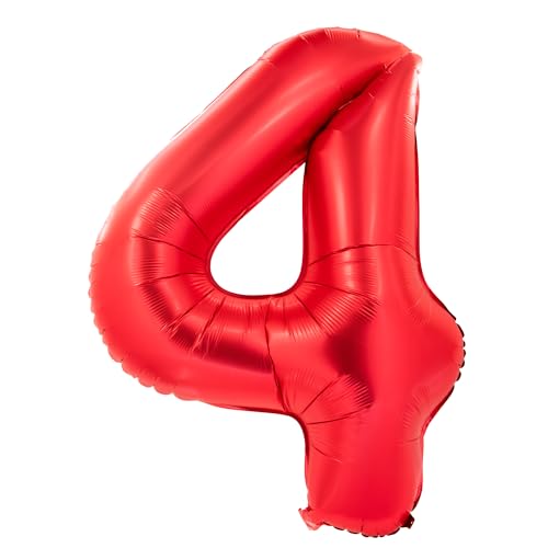 Party Factory XXL Folienballon Zahl 4, Luftballon 102 cm, rot, Geburtstag, Abi, Jubiläum, Party Ballon, Heliumballon, Deko Party Factory XXL Folienballon Zahl 4, Luftballon 102 cm, rot, Geburtstag, Abi, Jubiläum, Party Ballon, Heliumballon, Deko von Party Factory
