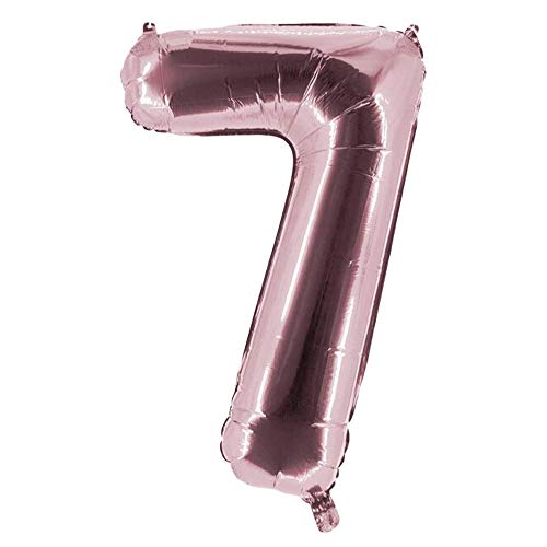 Party Factory XXL Folienballon Zahl 7, Luftballon 100cm, rosa, Geburtstag, Abi, Jubiläum, Party Ballon, Heliumballon, Deko von Party Factory