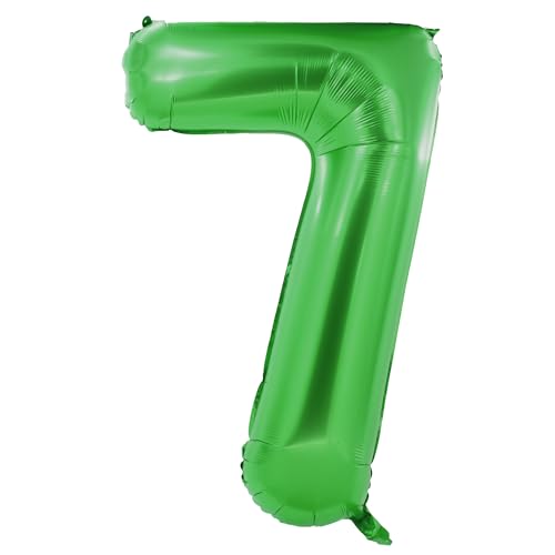 Party Factory XXL Folienballon Zahl 7, Luftballon 102 cm, grün, Geburtstag, Abi, Jubiläum, Party Ballon, Heliumballon, Deko von Party Factory