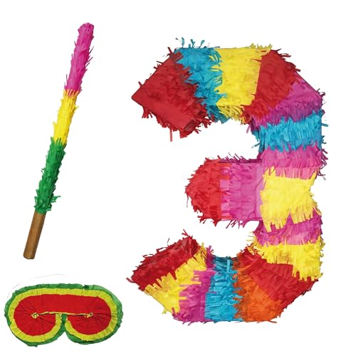 Pinata Zahlen 0-9 Kinder Geburtstag Schlag-Pinata 50 x 35 x 8cm Dekoration Geburtstagsdeko (3) von Party Factory