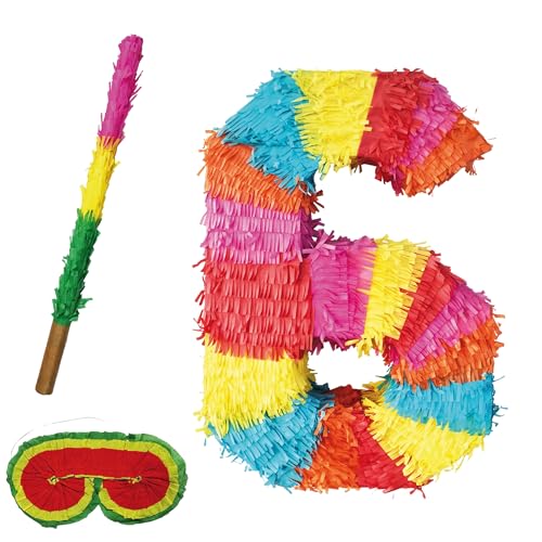 Pinata Zahlen 0-9 Kinder Geburtstag Schlag-Pinata 50 x 35 x 8cm Dekoration Geburtstagsdeko (6) von Party Factory