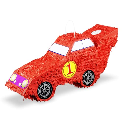 Rennwagen Pinata, rot - Kinder Partyspiel, Schlag-Pinata, Kindergeburtstag, 55 x 23 cm, Dekoration, Geburtstagsdeko, Topfschlagen von Party Factory