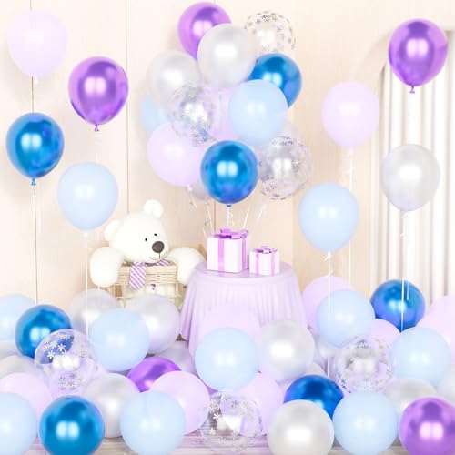 Gefrorene lila und blaue Ballons mit Konfetti Ballons von Party Forest