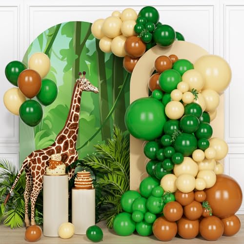 Luftballons Grün, Ballon Girlande Grün 106 Stück Dschungel Partyballon Deko für Jungen Geburtstags Baby Shower Safari Hochzeit Party Deko von Party Forest