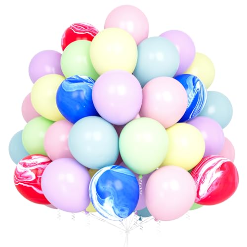 Luftballons Pastell Bunt 60 Stück Pastellfarben Geburtstagsdeko Macaron Helium Ballon Bunte Regenbogen Deko Kindergeburtstag Hochzeit Babyparty Deko von Party Forest