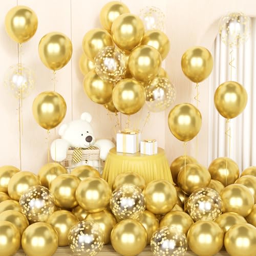 Metallic Gold Ballons mit Konfetti Ballons von Party Forest
