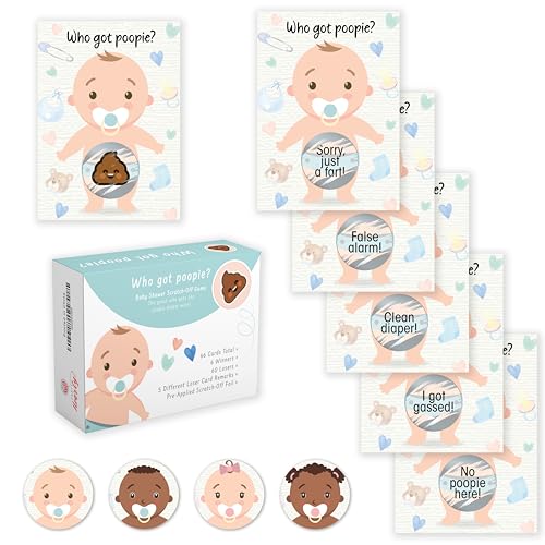 Party Hearty Babyparty-Spiele für Mädchen und Jungen, 66 Poopie-Emoji-Rubbellotterielose, Babyspiele Ideen, Rubbelspiel Party Hearty Babyparty-Spiele für Mädchen und Jungen, 66 Poopie-Emoji-Rubbellotterielose, Babyspiele Ideen, Rubbelspiel von Party Hearty