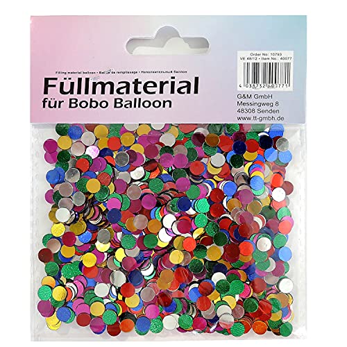 15g Streudeko/Ballonfüllung buntes Konfetti metallic Effekt für transparenter Luftballon Bobo Ballon Party Tisch Dekoration (Konfetti Bunt 15g) von Party Nation