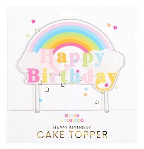 Party Partners Kuchendekoration, 15 cm, Happy Birthday Party Decor Feier – Pastell-Regenbogen Party Partners Kuchendekoration, 15 cm, Happy Birthday Party Decor Feier – Pastell-Regenbogen von Party Partners