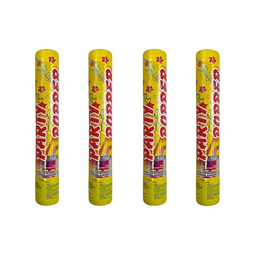 Konfetti, Party-Popper 30 cm GOLD, 5m Effekthöhe, Konfetti-Shooter, Konfetti-Kanone, Konfettikanone für Silvester, Geburtstag, Private Partys, Private Feiern, Konfeti, Confetti (4) von Homry