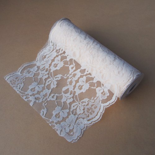 Spitzenband mit Blumenmuster, zum Dekorieren und Basteln, 22,9 cm x 9,1 m, Elfenbeinfarben Spitzenband mit Blumenmuster, zum Dekorieren und Basteln, 22,9 cm x 9,1 m, Elfenbeinfarben von Party Spin