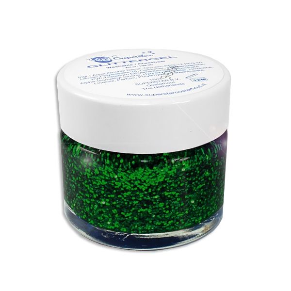 Glitzergel grün 15ml, Glitter-Effekt für Haut & Haare, 1 Dose mit Glitzer von Party Xplosion