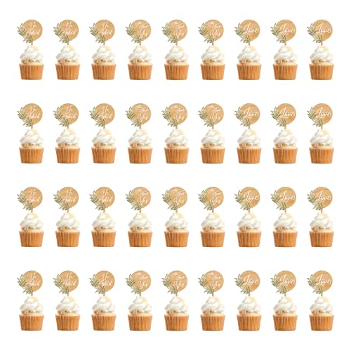 Party to Be 36 PCS Verlobungsparty Cupcake Toppers Sie sagte ja Kuchen Cupcake Dekorationen in Holz von Party to Be
