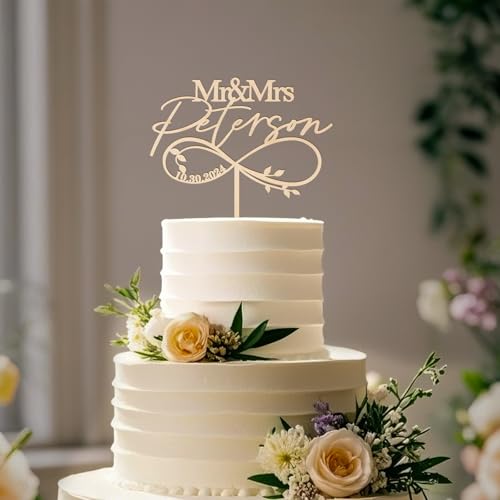 Party to Be Cake Topper Personalisierte in Holz Hochzeitstorte Hochzeit personalisiert mit Nachname Datum Topper Jubiläum Kuchen Dekoration Party Dekoration Topper von Party to Be