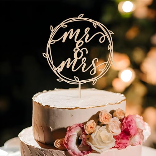 Party to Be Mr & Mrs. Tortenaufsatz für Hochzeitstorten, Holz, Design 02 Party to Be Mr & Mrs. Tortenaufsatz für Hochzeitstorten, Holz, Design 02 von Party to Be