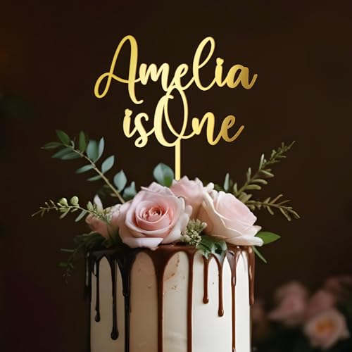 Party to Be Personalisiert Birthday Cake Topper in Acryl Personalisierbarer Geburtstags Cake Topper mit Name Alter Happy Birthday Tortendeko (Attena) von Party to Be