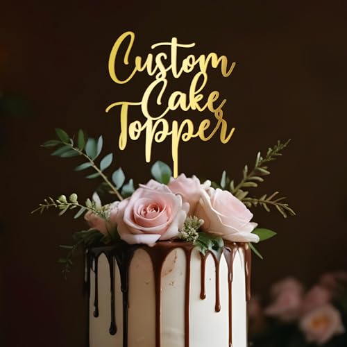 Party to Be Personalisiert Ihren Text Cake Topper in Acryl Personalisierbarer Cake Topper für Geburtstage Hochzeiten Taufen oder jede Gelegenheit (Attena) von Party to Be