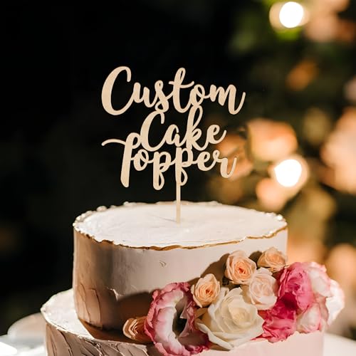 Party to Be Personalisiert Ihren Text Cake Topper in Holz Personalisierbarer Cake Topper für Geburtstage Hochzeiten Taufen oder jede Gelegenheit (King Basil) von Party to Be
