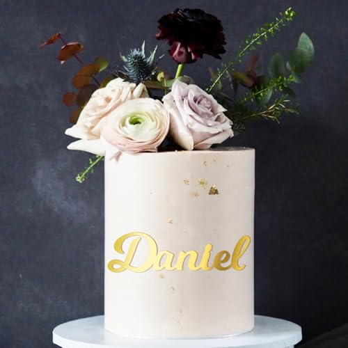 Party to Be Personalisiert Name Cake Topper in Acryl Personalisierbarer Kuchen Name Zeichen Kuchen Namenplatte Dekoration (Milkshake) von Party to Be