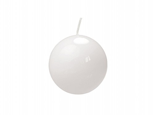 10 Kugel-Kerzen, matt, weiß, Durchmesser 6 Zentimeter von PartyDeco