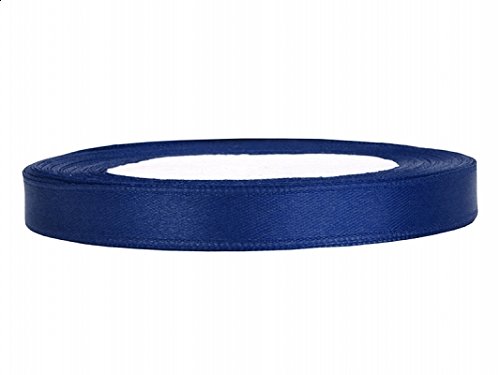 25m Satinband Satin Geschenkband dunkelblau 6mm breit von PartyDeco