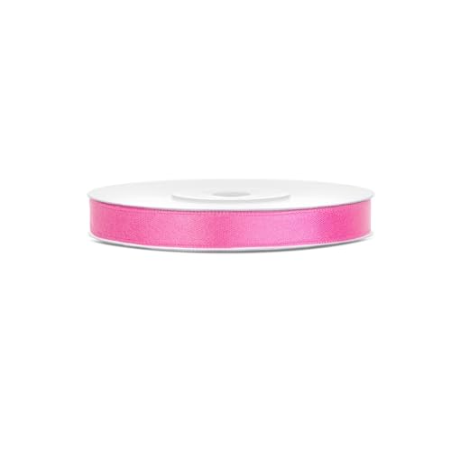 25m Satinband Satin Geschenkband rosa 6mm breit von PartyDeco