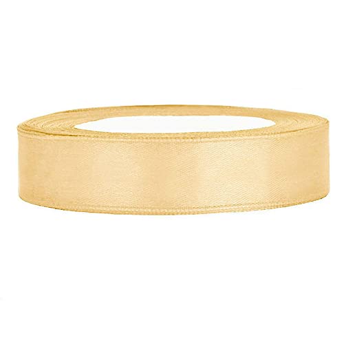 25m Satinband Schleifenband Geschenkeband Dekoband Satin Geschenk - 12mm, gold von PartyDeco